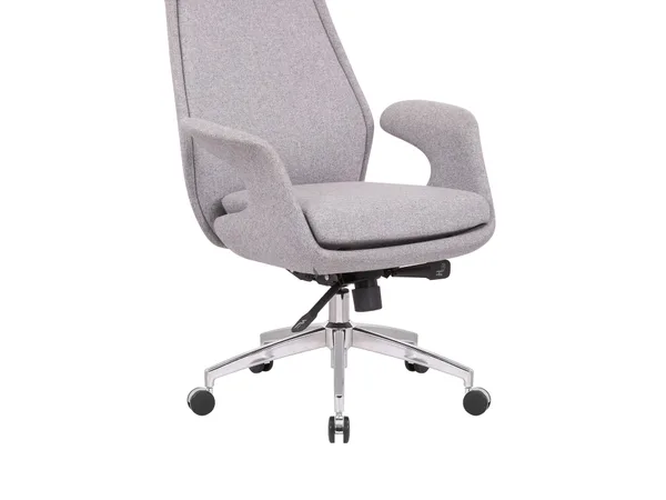 Haoguo light-grey upholstered high-back executive chair, side view