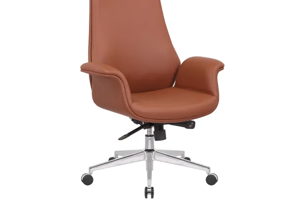 Haoguo tan leather leisure swivel chair
